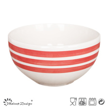 14cm Ceramic Bowl Hand Painted Red Circles